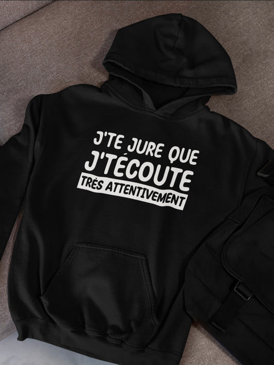T-shirt pour homme j'te jure que j't'écoute
