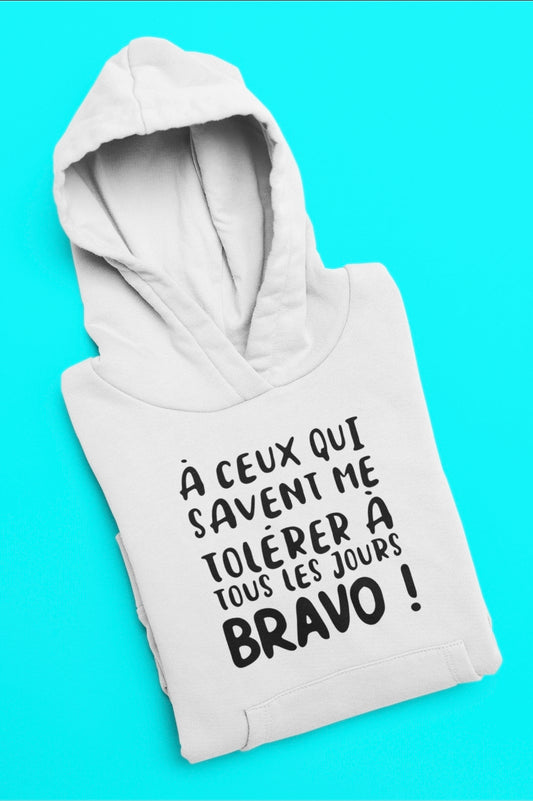 T-shirt Vneck pour femme à ceux qui savent me tolérer bravo